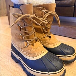 Sorel Tan and Black Winter Boots